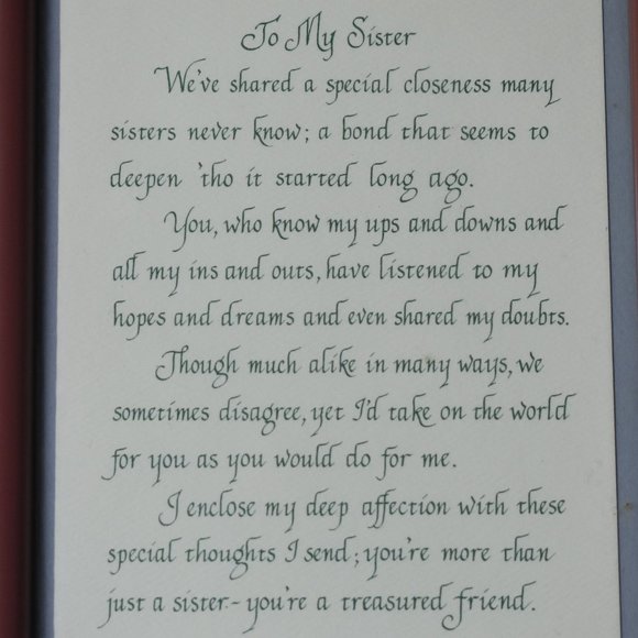 Vintage To My Sister Framed Poem - Picture 2 of 8
